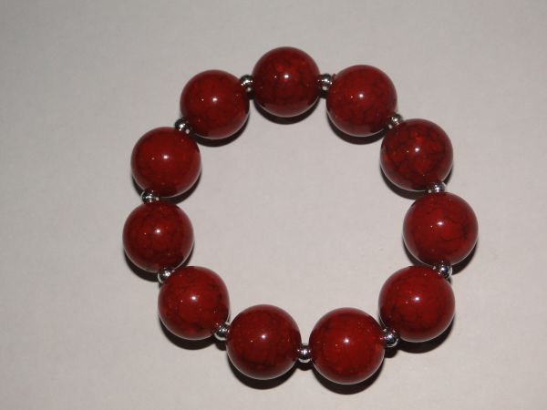 Pulseira bola vermelha - Resina