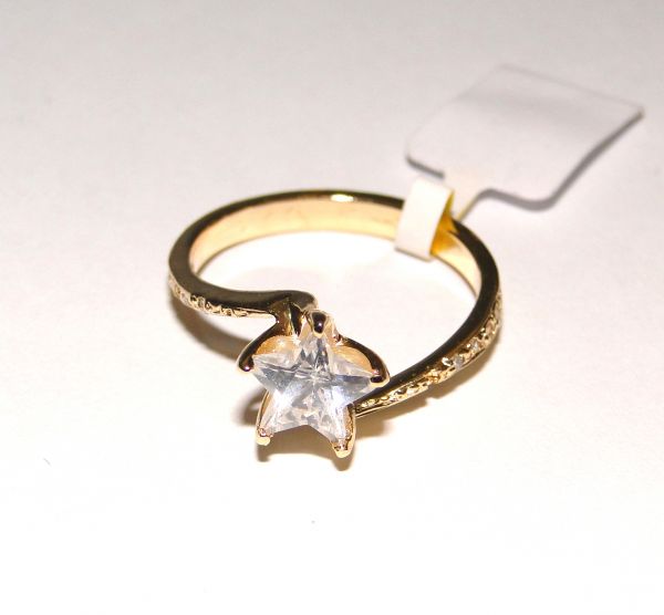 AN01 - Anel ESTRELA Prata 950 banhado a ouro amarelo