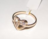 AN03 - Anel CORAÇÃO Prata 950 banhado a ouro amarelo