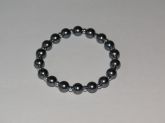 Pulseira pérola grafite e prata - Sintética