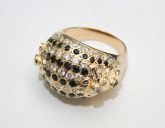 AN05 - Anel Zircônias Prata 950 banhado a ouro amarelo