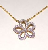 PI06 - Pingente FLOR - Prata 925 banhada a ouro amarelo
