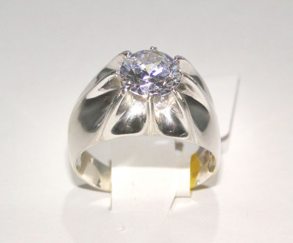 AN11 - Anel Prata 950 banhado a ouro branco